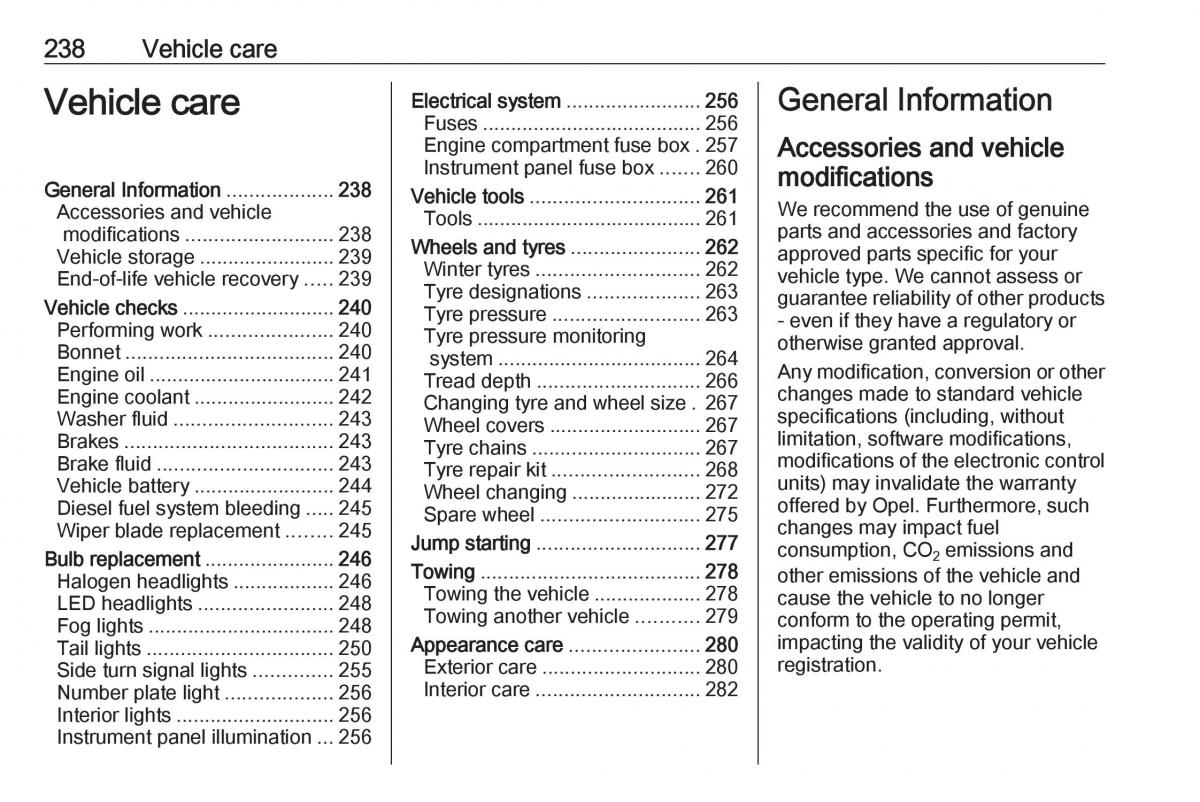 Opel Insignia B owners manual / page 240