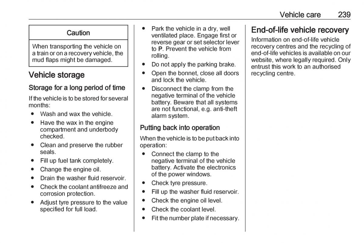 Opel Insignia B owners manual / page 241