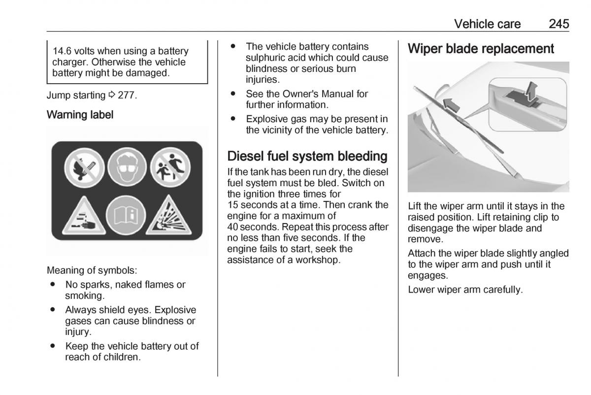 Opel Insignia B owners manual / page 247