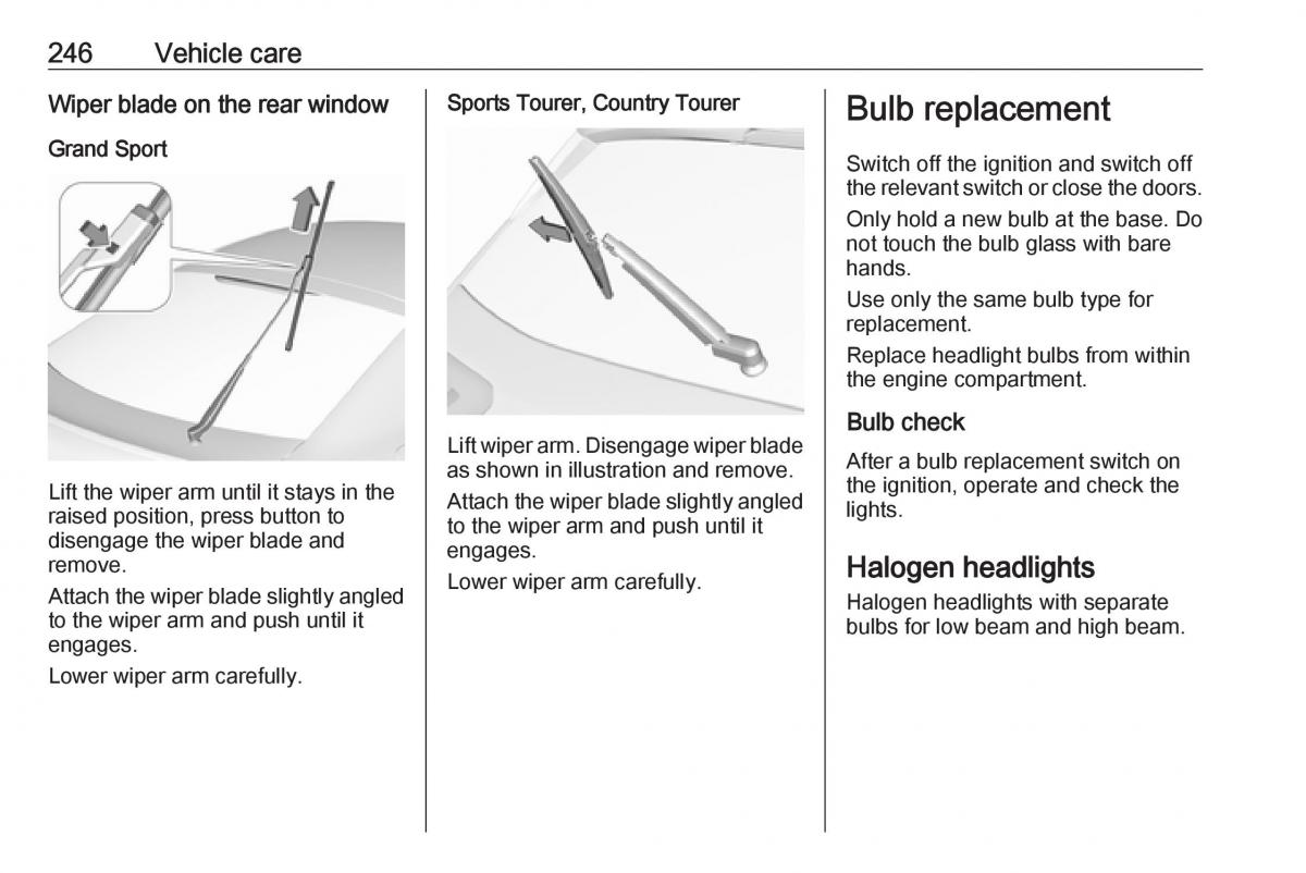 Opel Insignia B owners manual / page 248