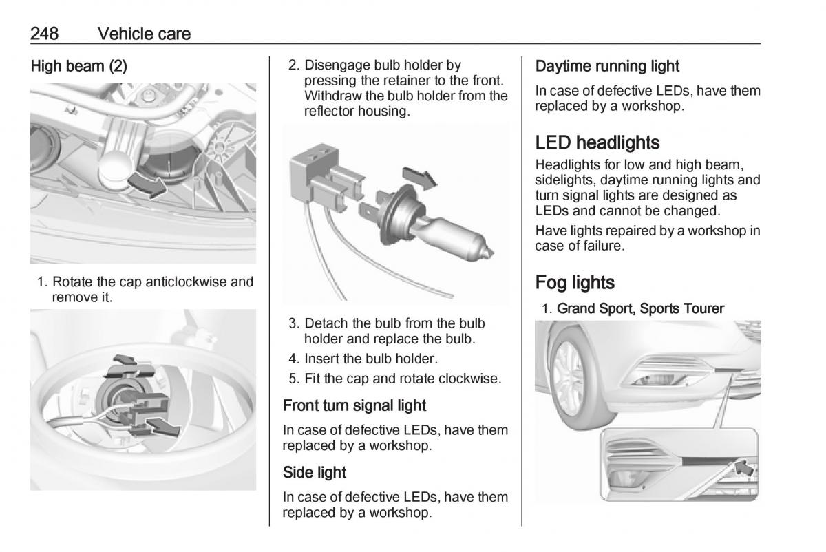 Opel Insignia B owners manual / page 250