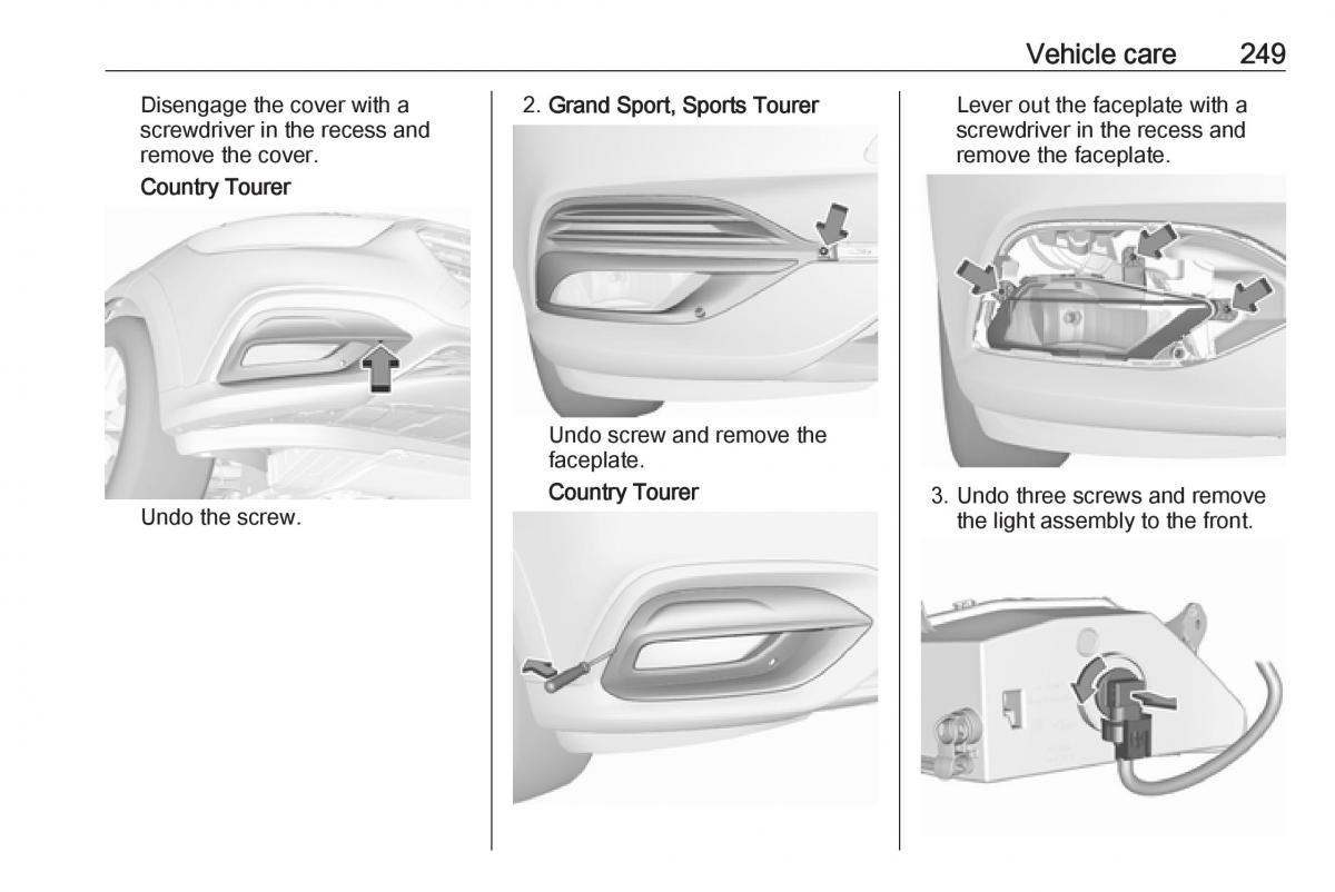 Opel Insignia B owners manual / page 251