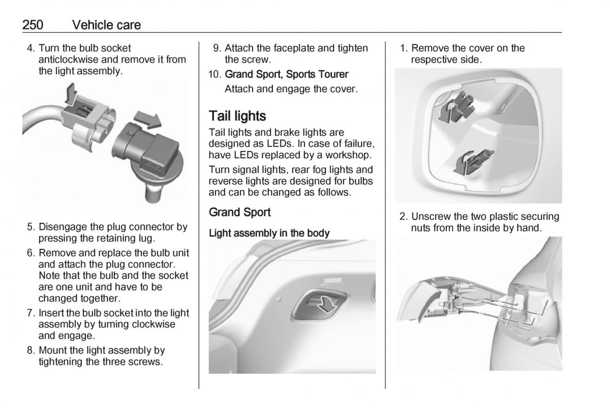 Opel Insignia B owners manual / page 252