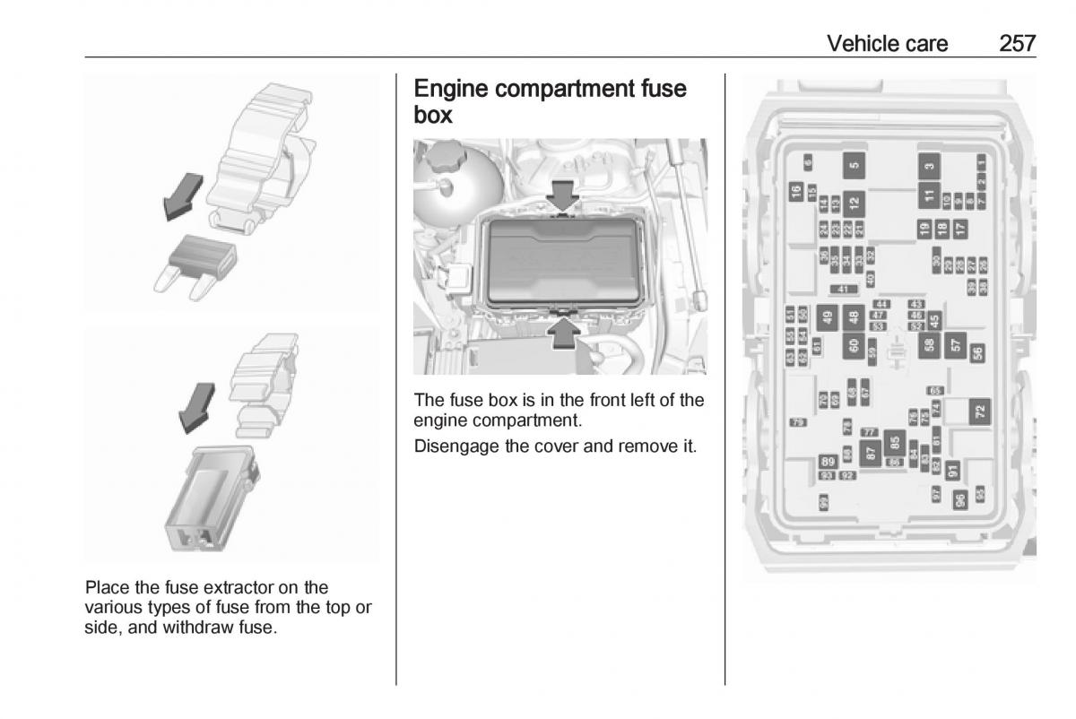 Opel Insignia B owners manual / page 259