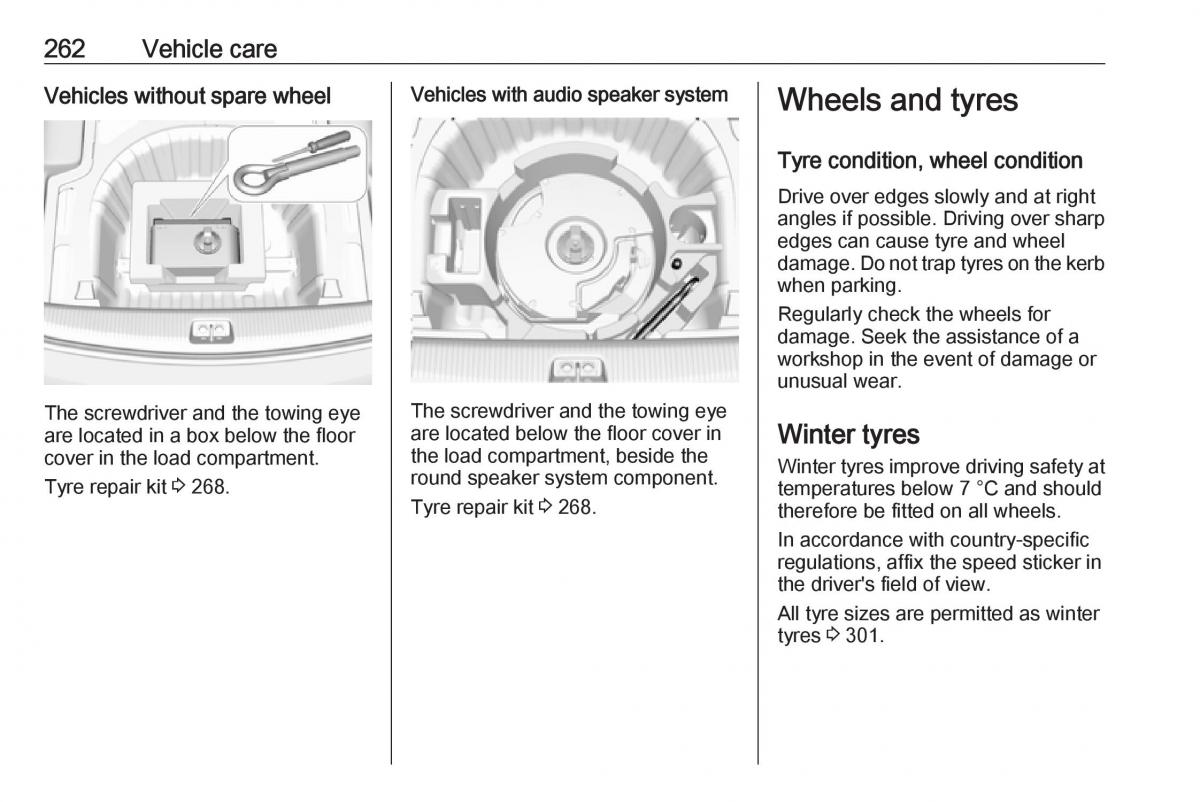 Opel Insignia B owners manual / page 264