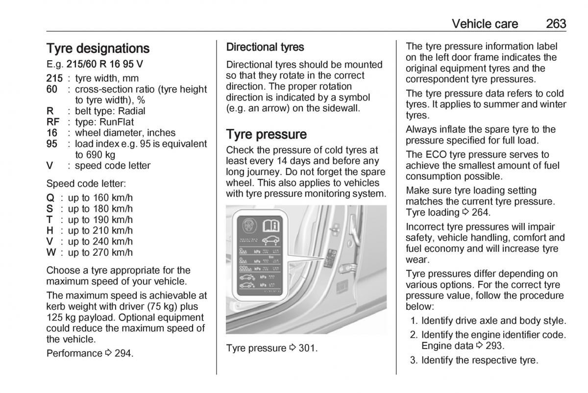 Opel Insignia B owners manual / page 265