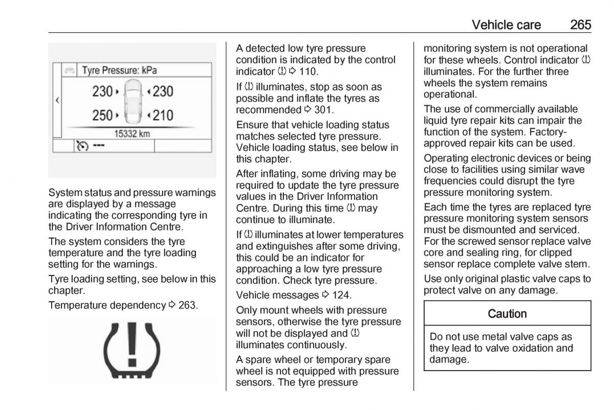 Opel Insignia B owners manual / page 267