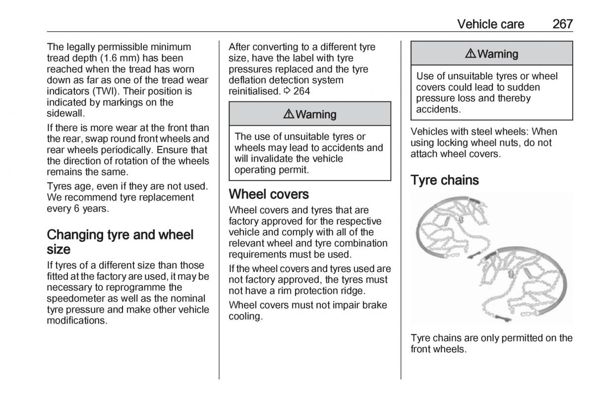 Opel Insignia B owners manual / page 269