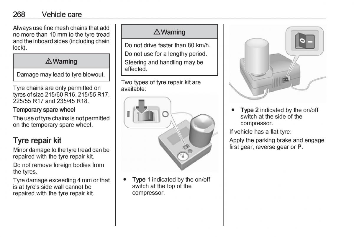 Opel Insignia B owners manual / page 270