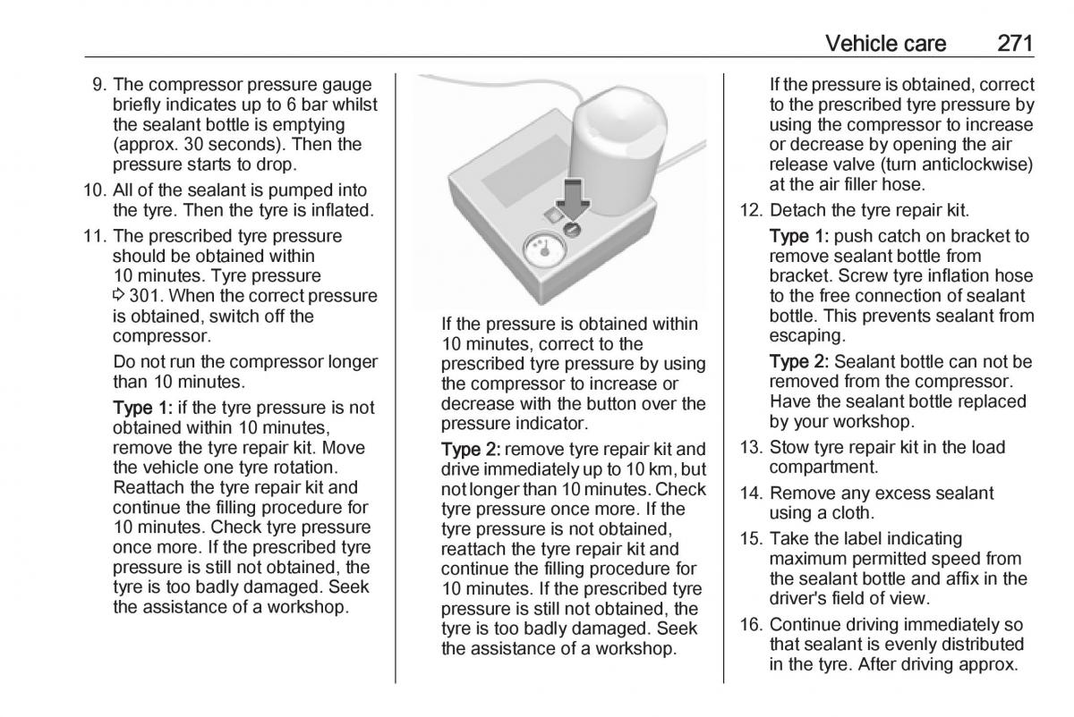 Opel Insignia B owners manual / page 273