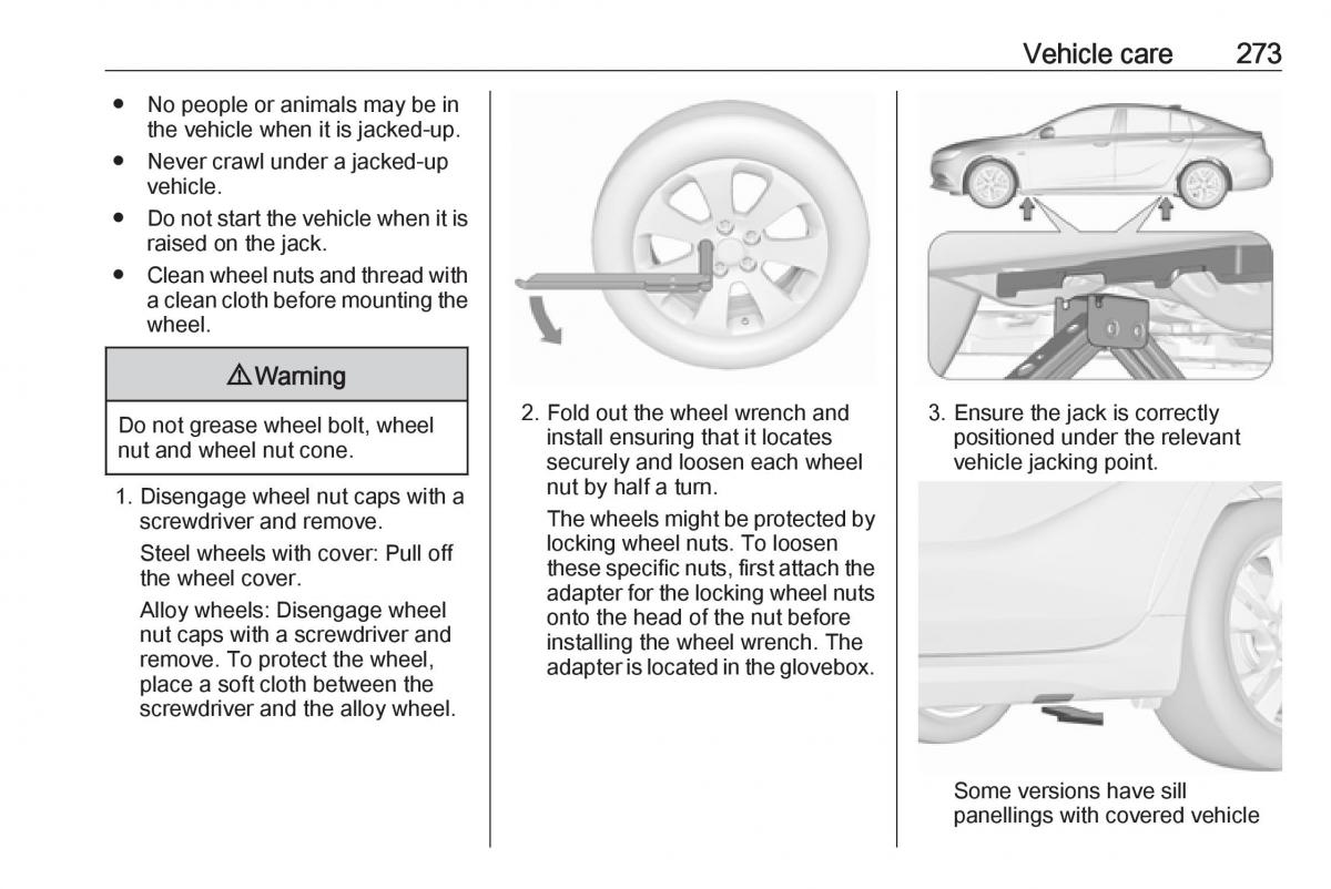 Opel Insignia B owners manual / page 275