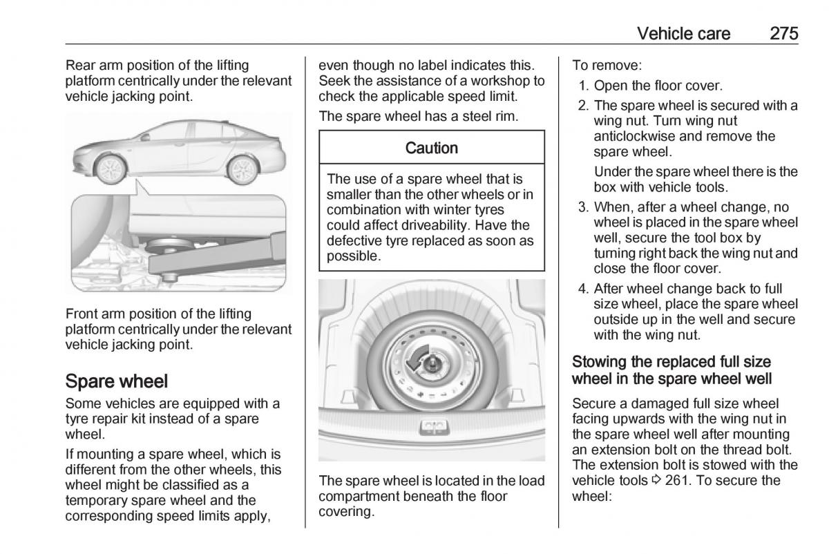 Opel Insignia B owners manual / page 277