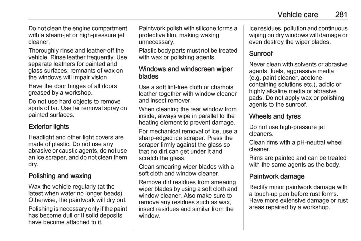 Opel Insignia B owners manual / page 283