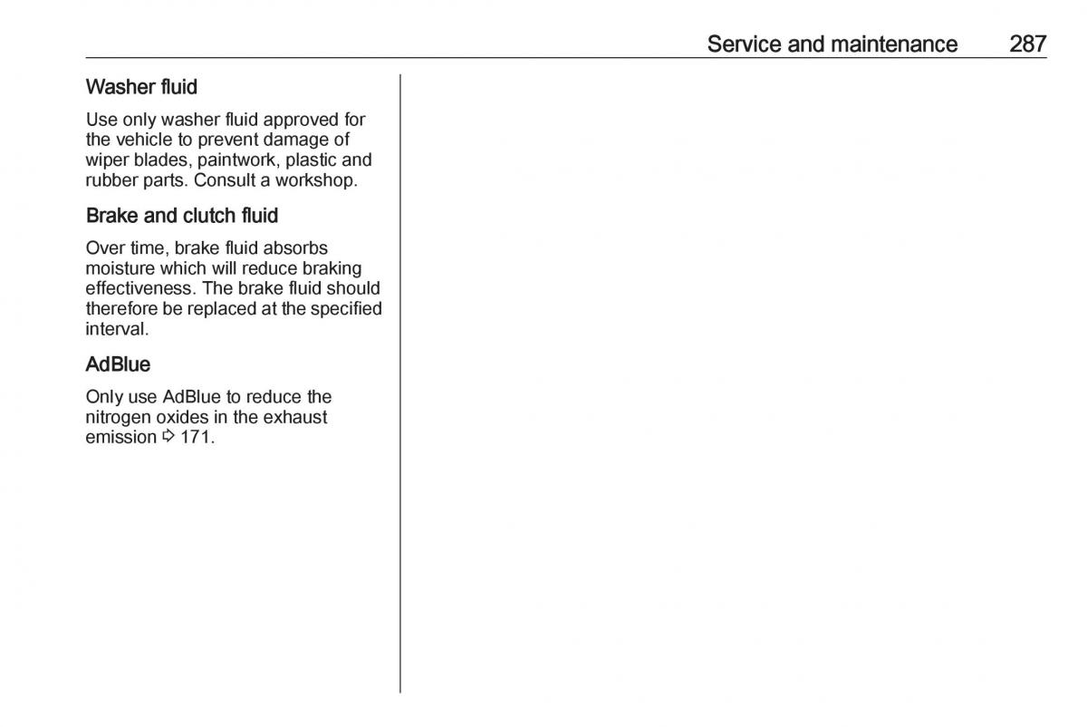 Opel Insignia B owners manual / page 289