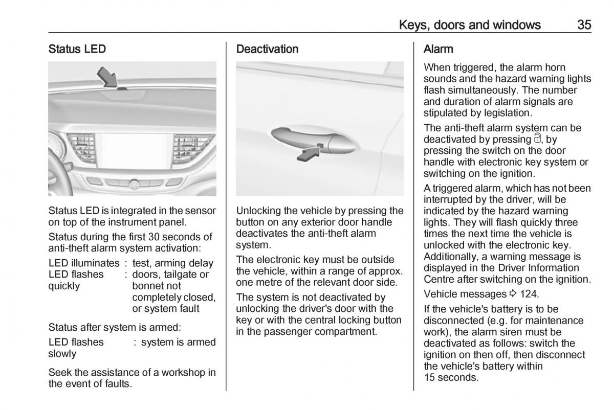 Opel Insignia B owners manual / page 37