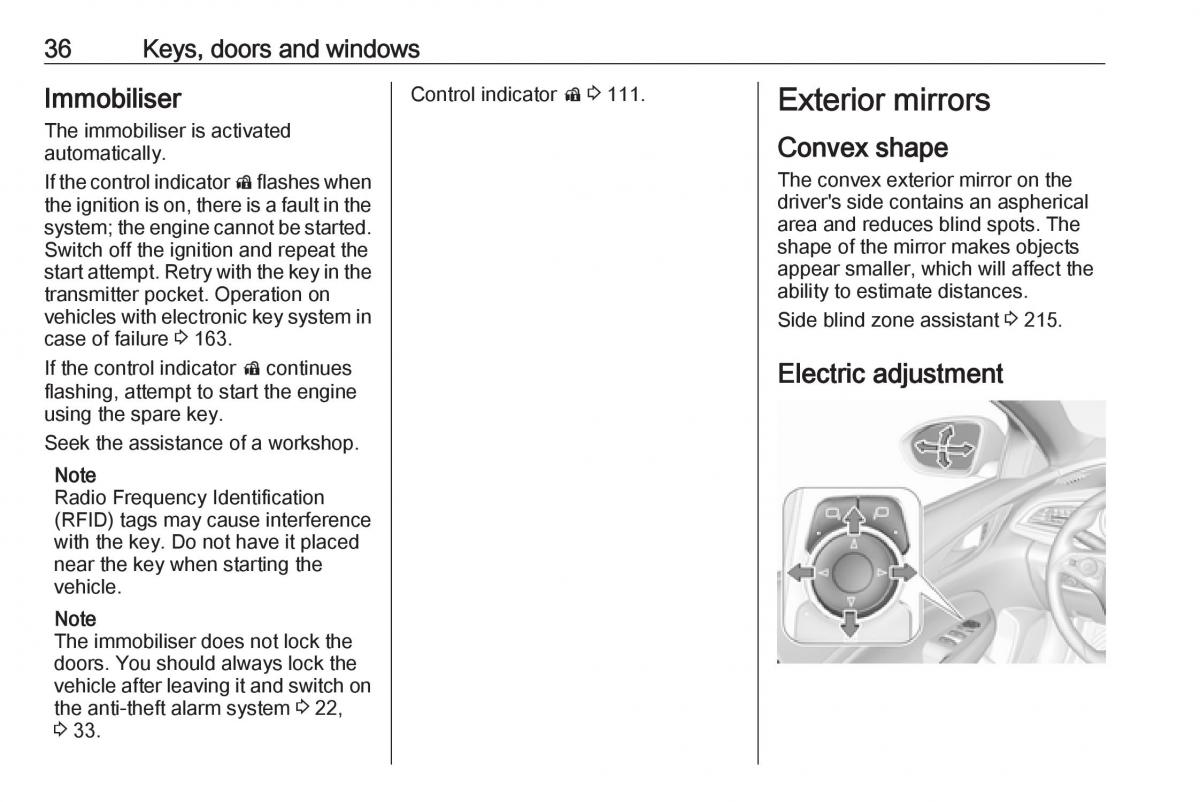 Opel Insignia B owners manual / page 38