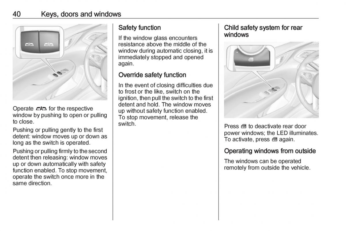 Opel Insignia B owners manual / page 42