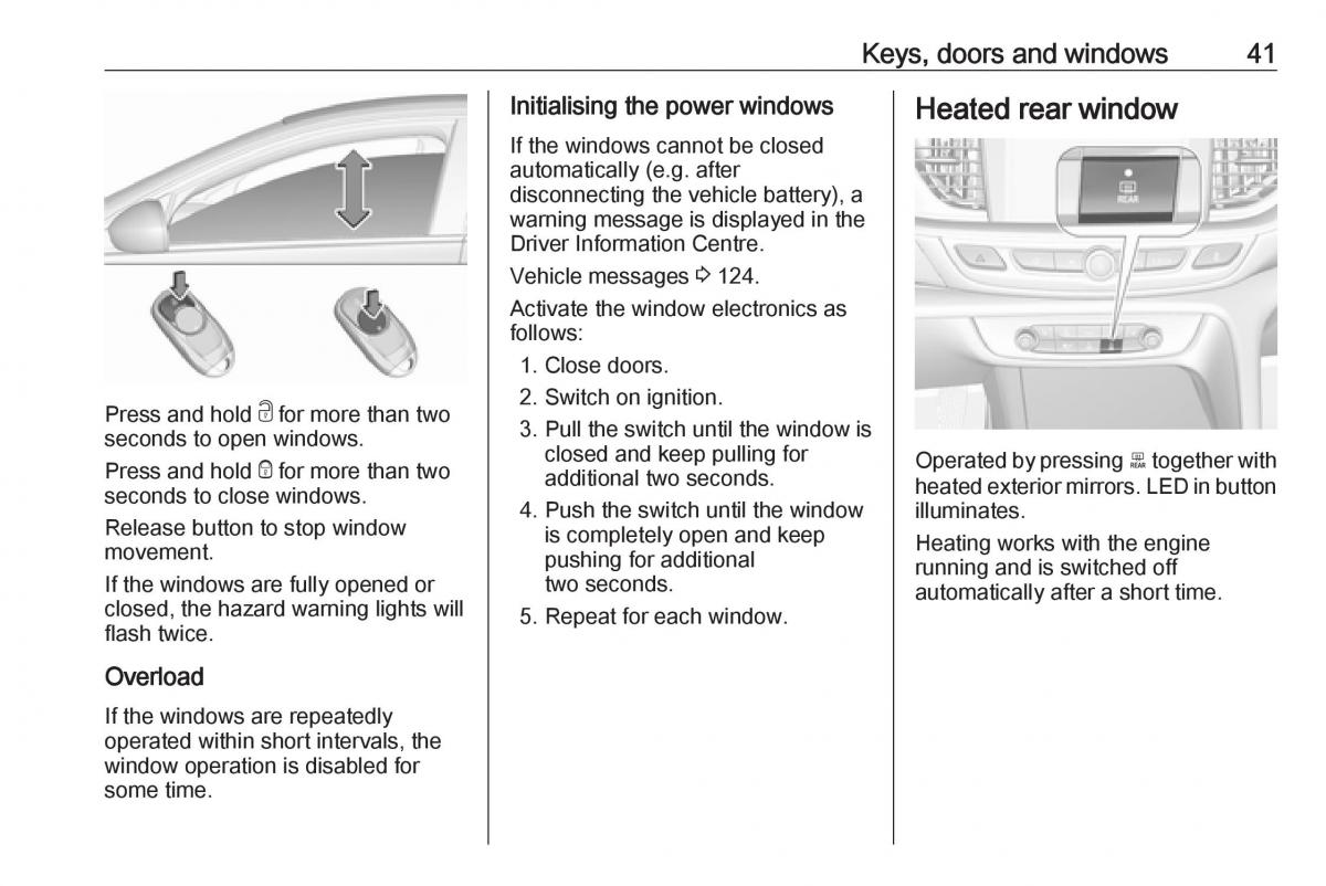 Opel Insignia B owners manual / page 43