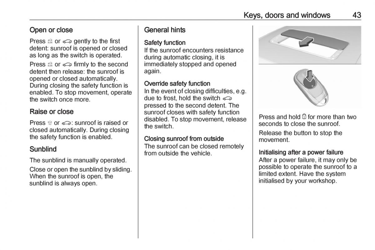 Opel Insignia B owners manual / page 45