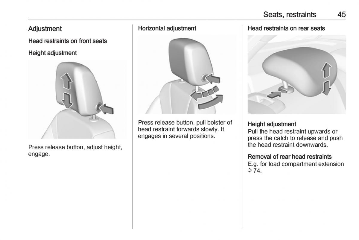 Opel Insignia B owners manual / page 47