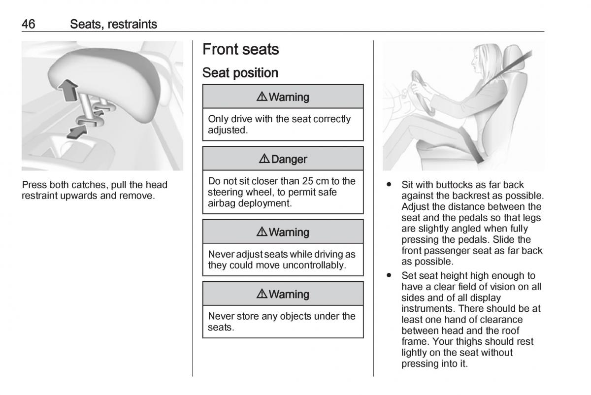 Opel Insignia B owners manual / page 48