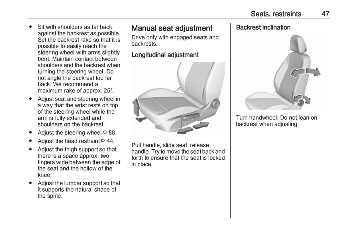 Opel Insignia B owners manual / page 49