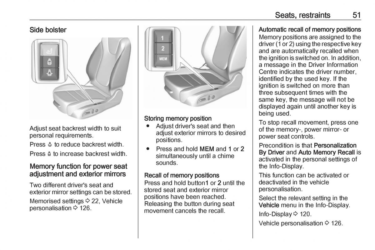 Opel Insignia B owners manual / page 53