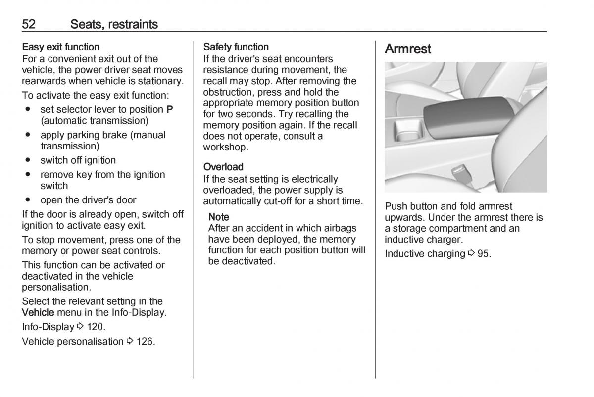 Opel Insignia B owners manual / page 54