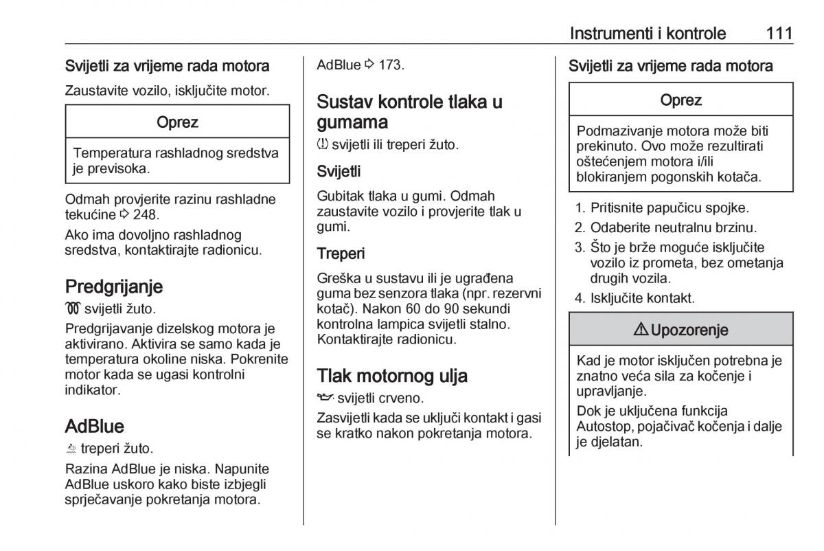 Opel Insignia B vlasnicko uputstvo / page 113