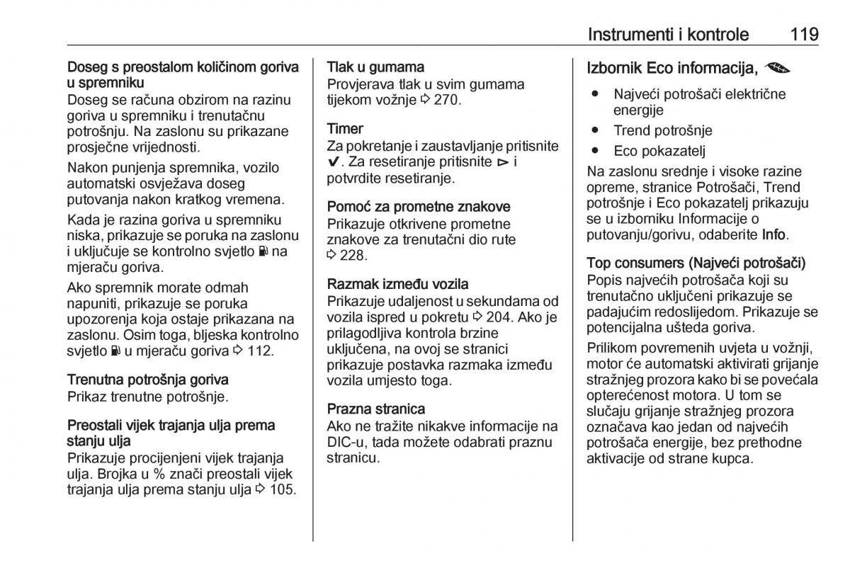 Opel Insignia B vlasnicko uputstvo / page 121