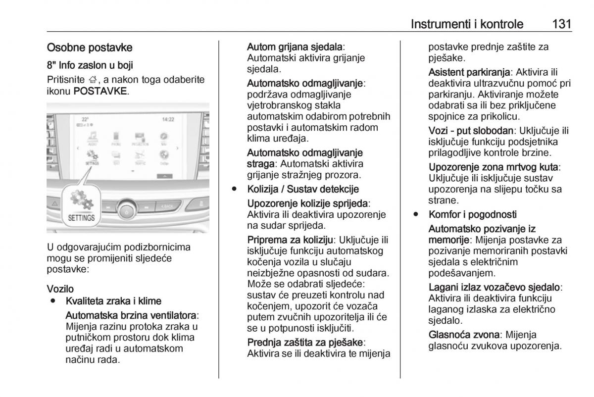 Opel Insignia B vlasnicko uputstvo / page 133