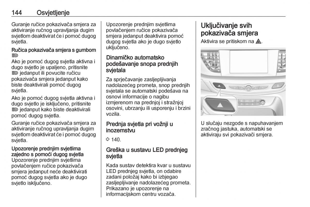 Opel Insignia B vlasnicko uputstvo / page 146