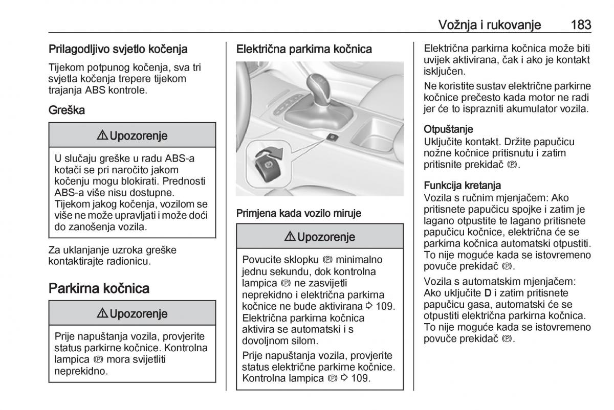 Opel Insignia B vlasnicko uputstvo / page 185