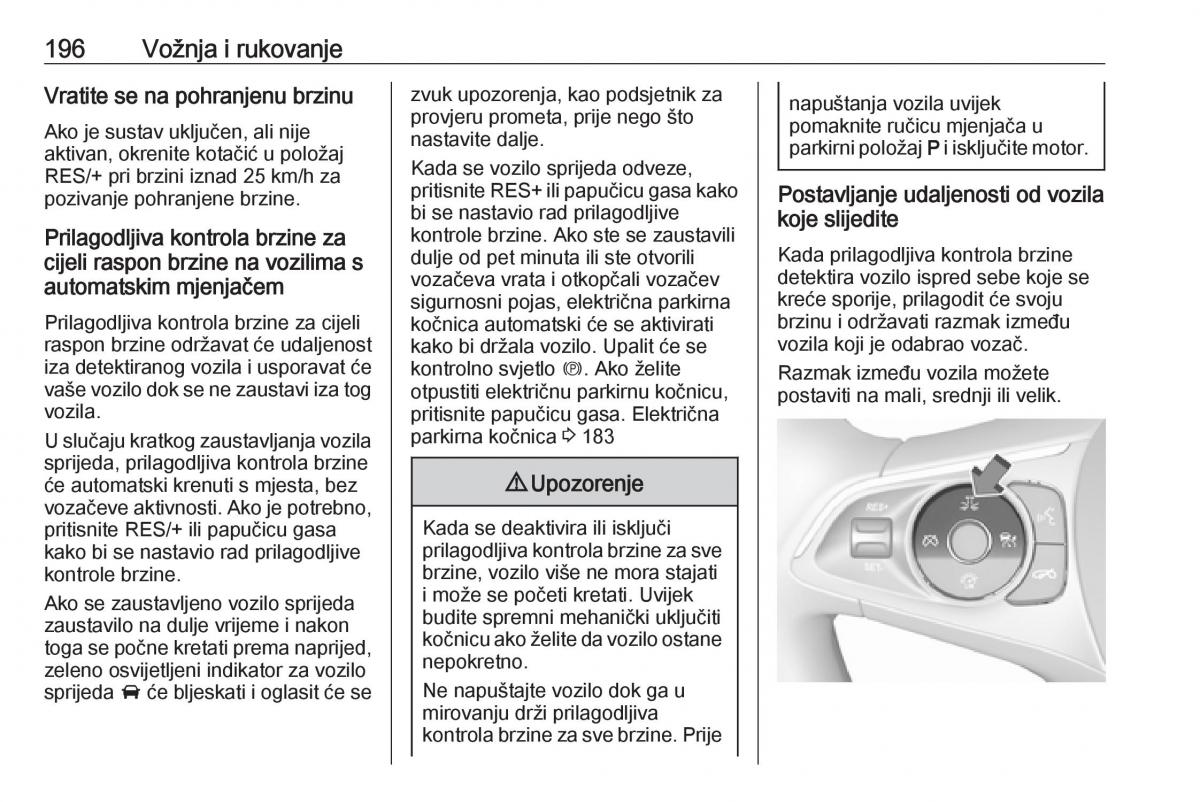 Opel Insignia B vlasnicko uputstvo / page 198