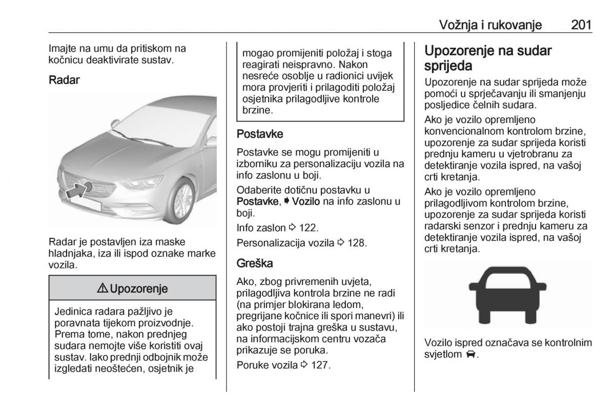 Opel Insignia B vlasnicko uputstvo / page 203