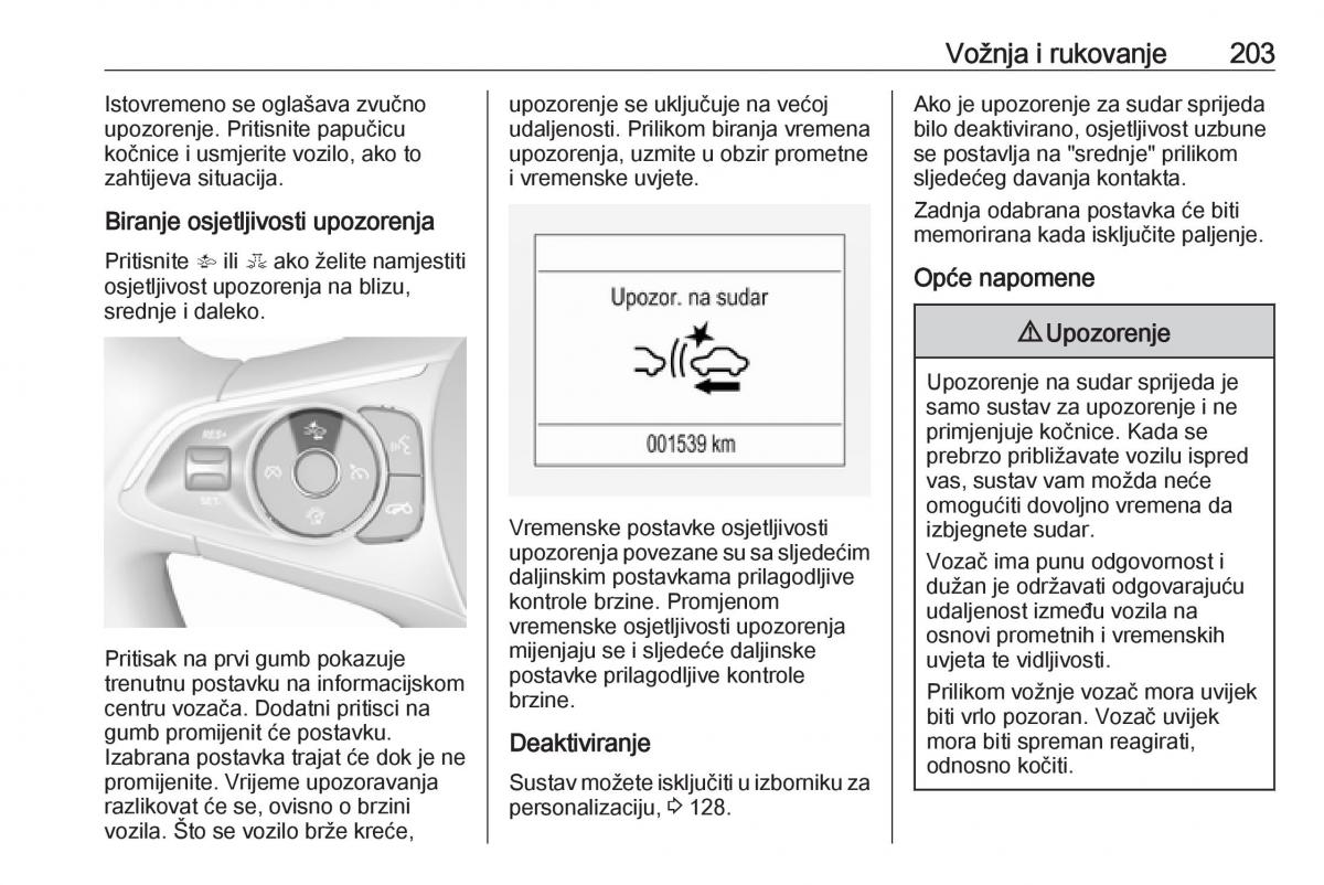 Opel Insignia B vlasnicko uputstvo / page 205