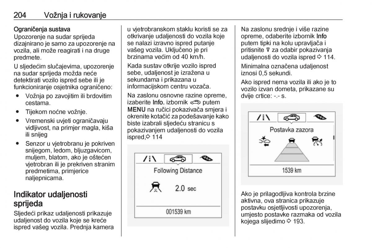 Opel Insignia B vlasnicko uputstvo / page 206