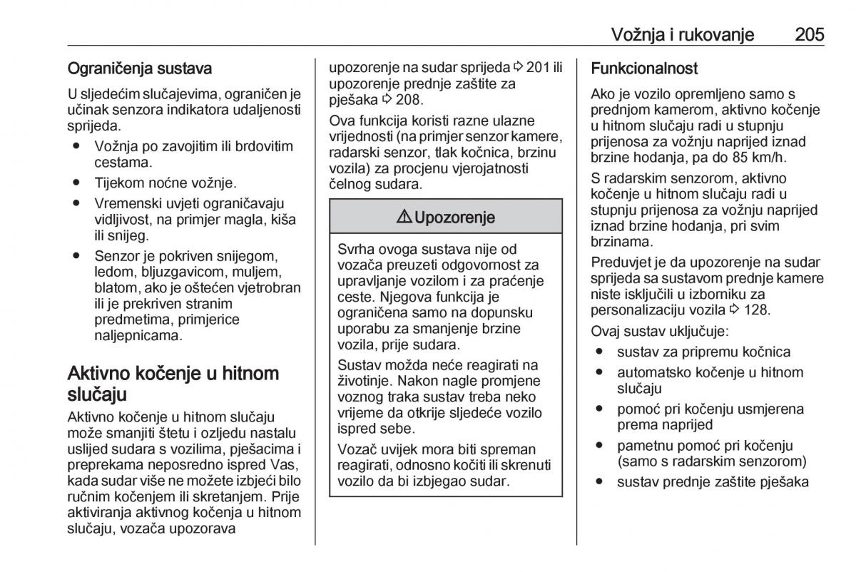 Opel Insignia B vlasnicko uputstvo / page 207