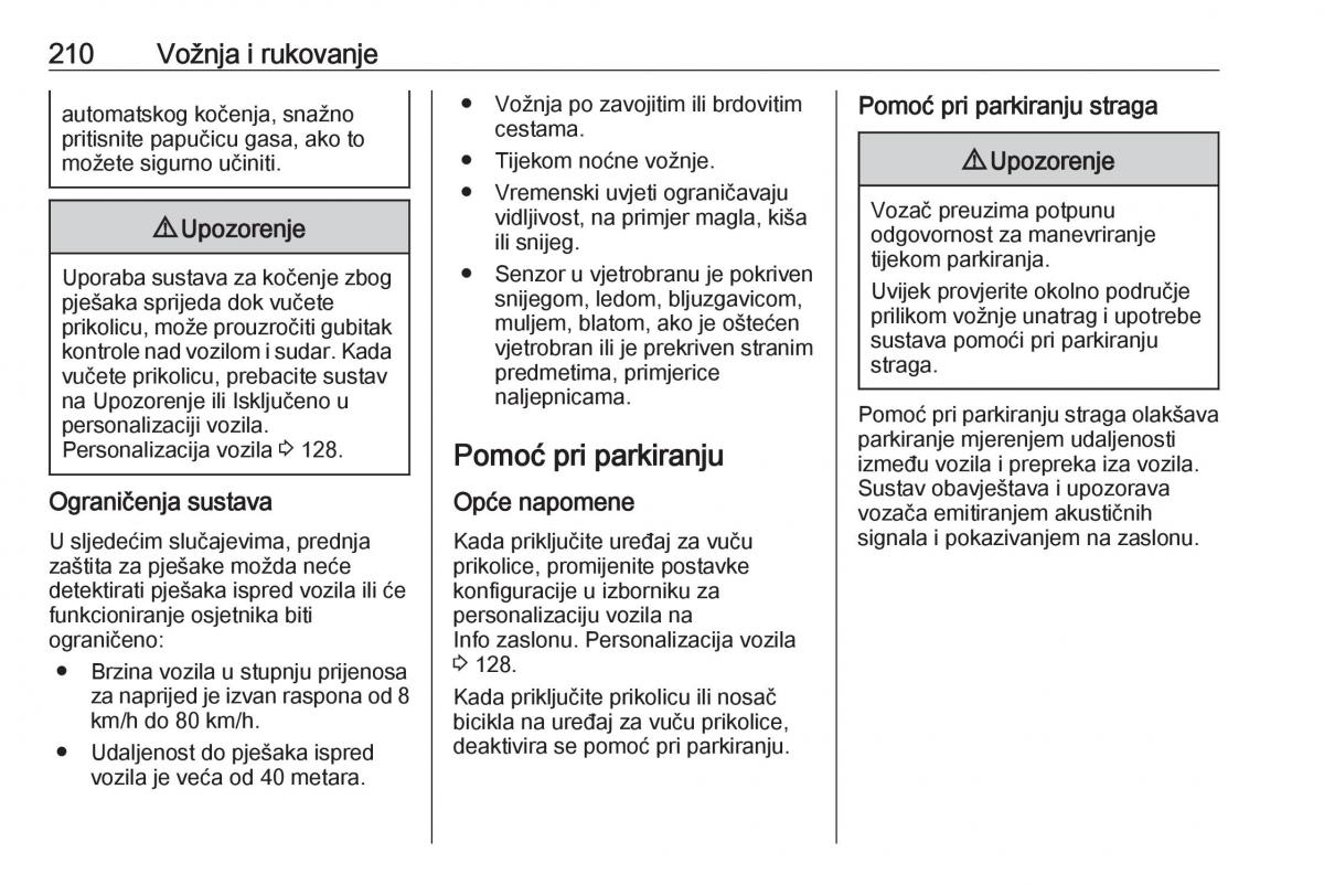 Opel Insignia B vlasnicko uputstvo / page 212