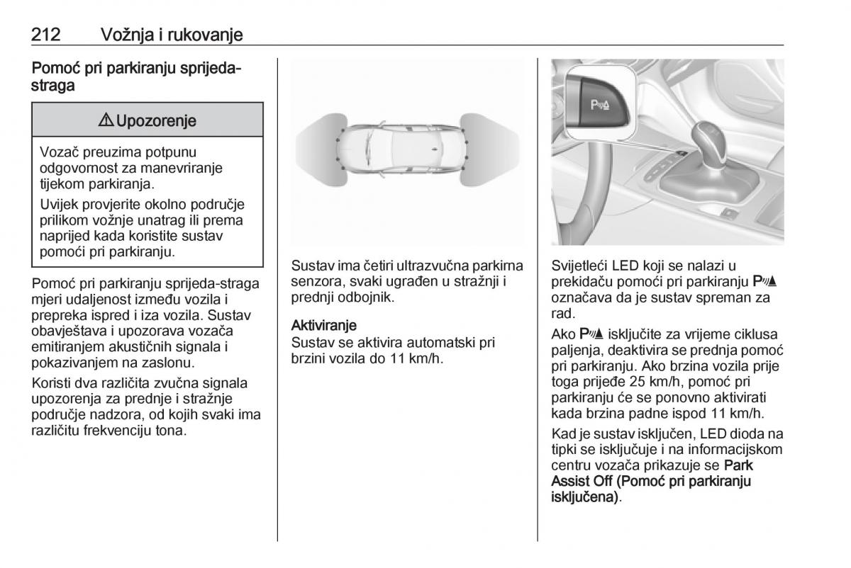 Opel Insignia B vlasnicko uputstvo / page 214