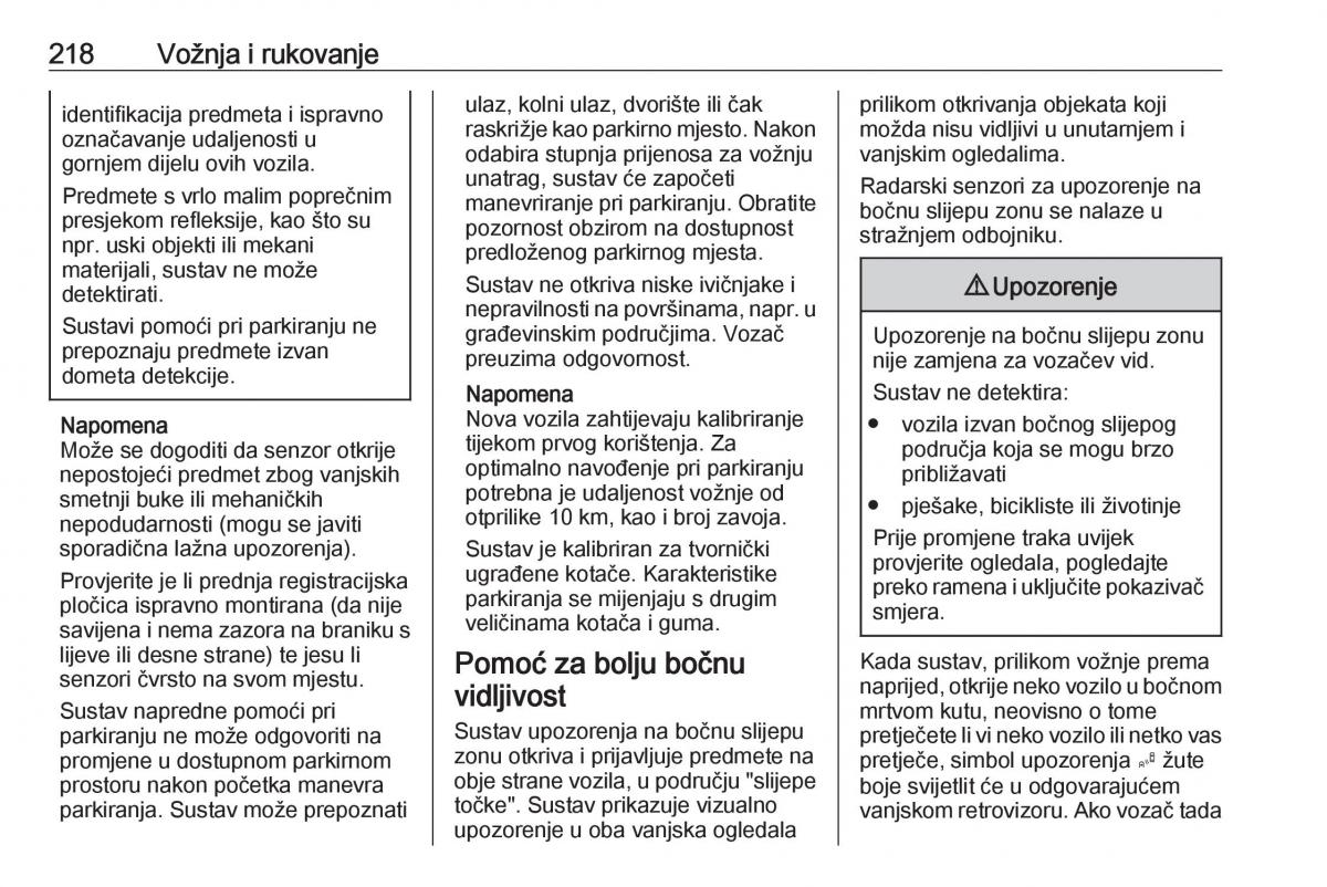 Opel Insignia B vlasnicko uputstvo / page 220