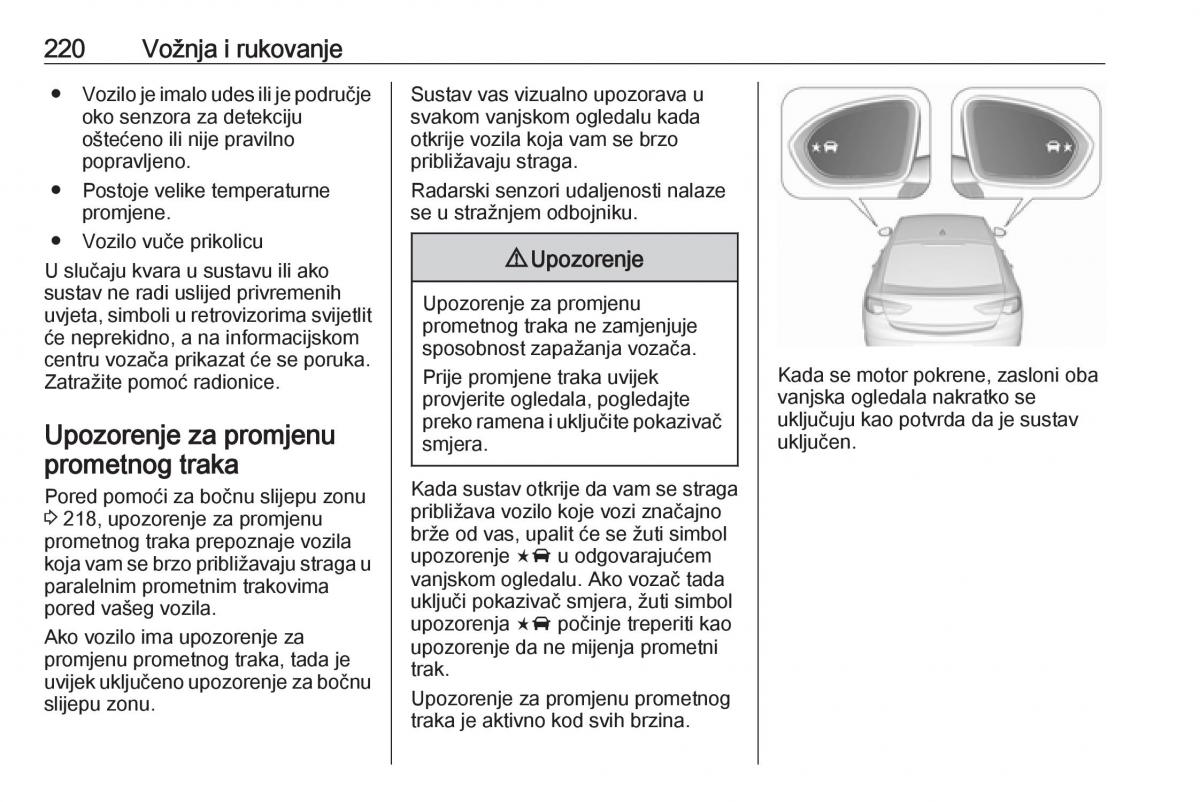 Opel Insignia B vlasnicko uputstvo / page 222