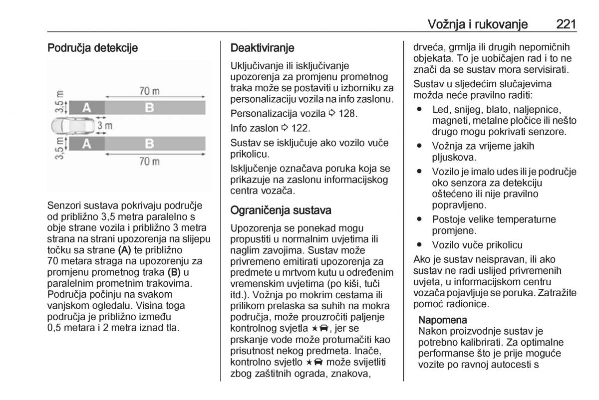 Opel Insignia B vlasnicko uputstvo / page 223