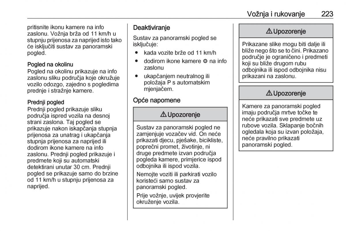 Opel Insignia B vlasnicko uputstvo / page 225