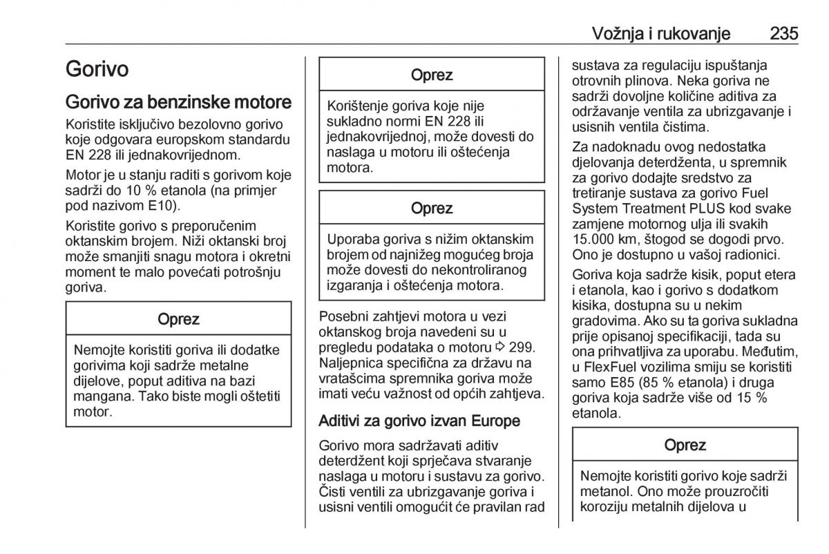 Opel Insignia B vlasnicko uputstvo / page 237