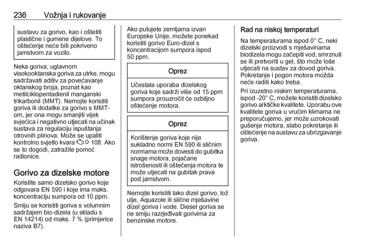 Opel Insignia B vlasnicko uputstvo / page 238