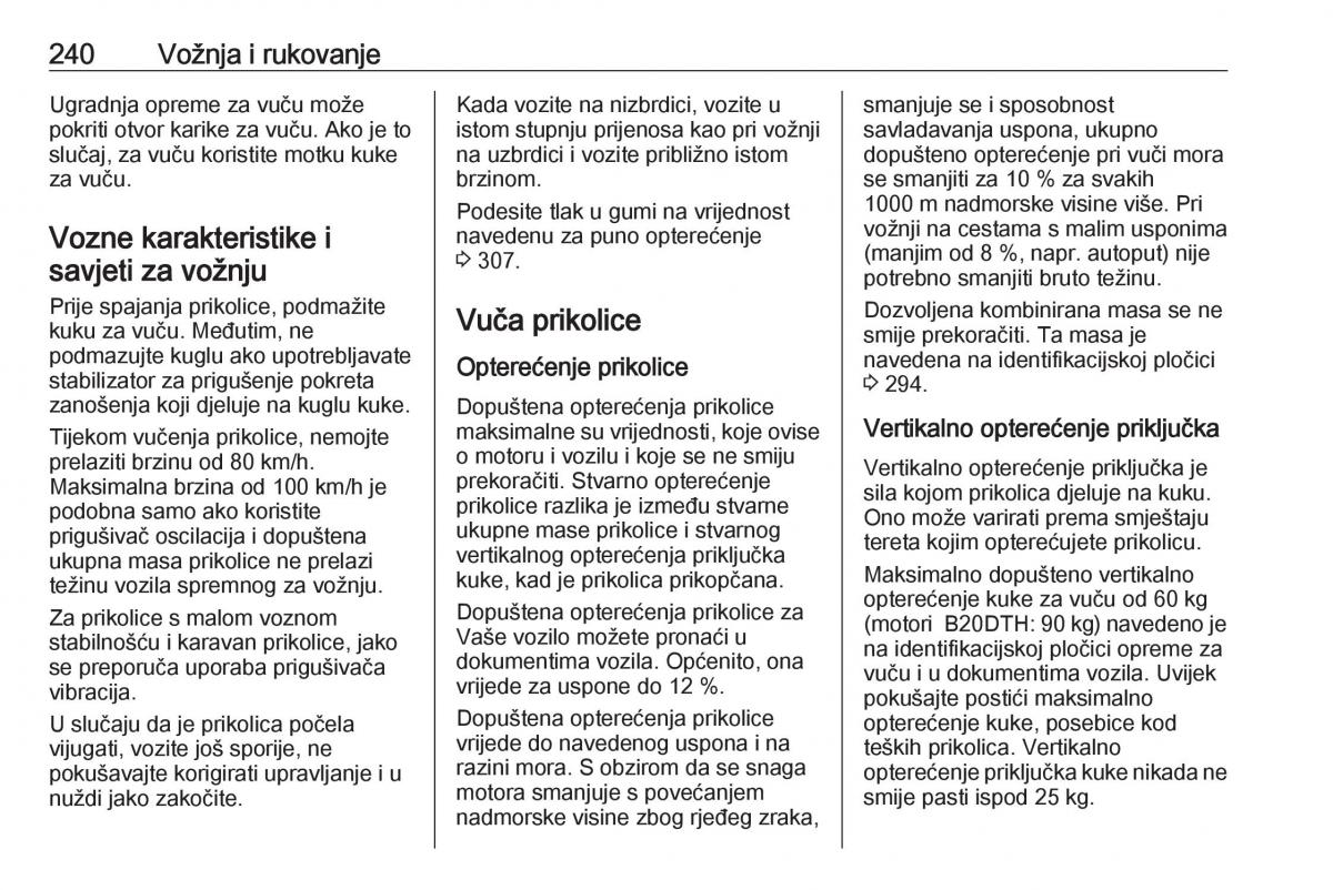 Opel Insignia B vlasnicko uputstvo / page 242