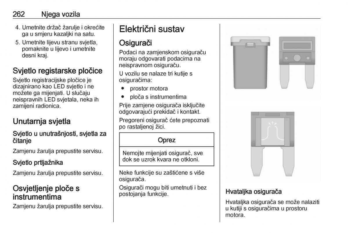 Opel Insignia B vlasnicko uputstvo / page 264