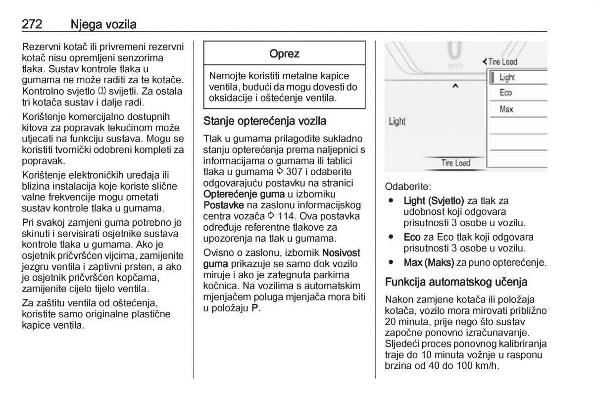 Opel Insignia B vlasnicko uputstvo / page 274