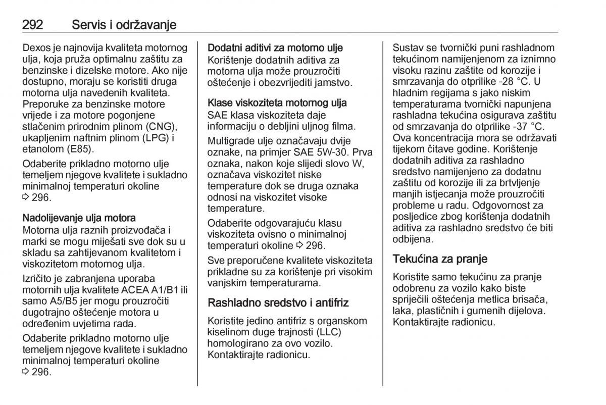 Opel Insignia B vlasnicko uputstvo / page 294